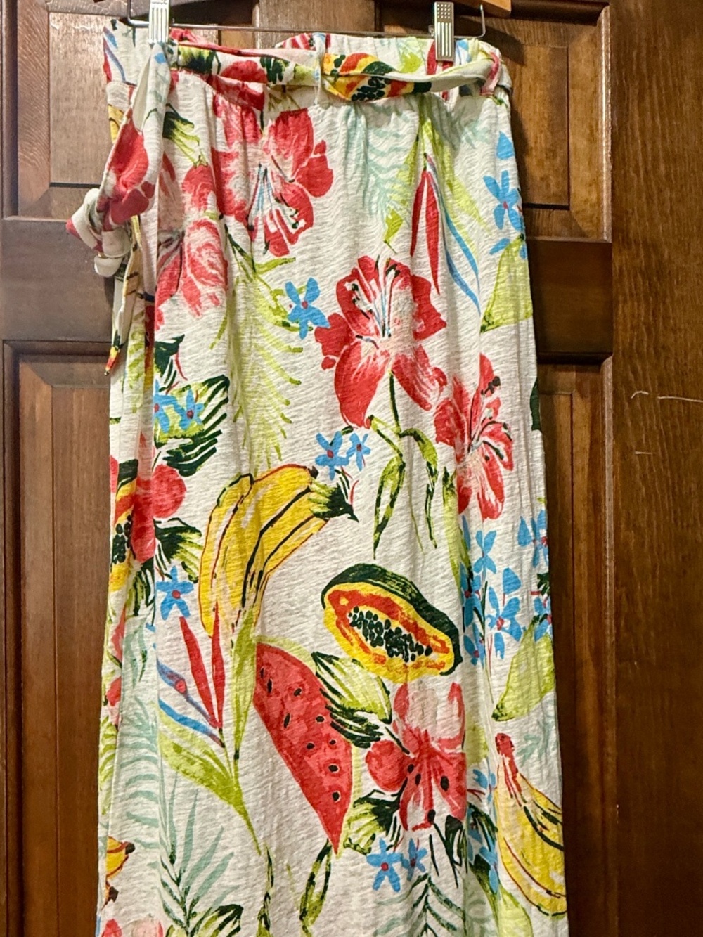 C&C California Tropical Floral A-Line Linen Skirt Small